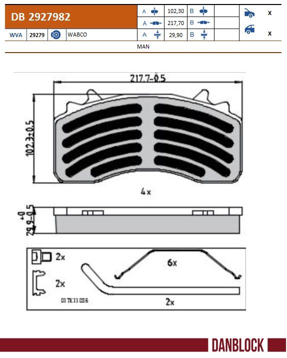 Set placute frana,frana disc DB 2927982 DANBLOCK